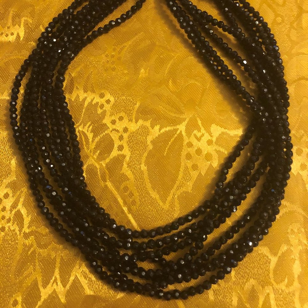 Ladies Black Onyx Necklace 8 strands